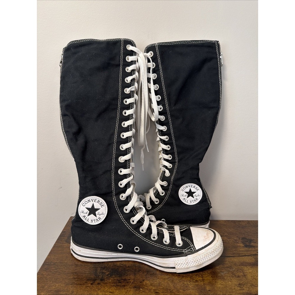 Converse Chuck Taylor XXHi Black Knee High Zip Up A09429C Sneakers Women's Sz 8 - Picture 6 of 8